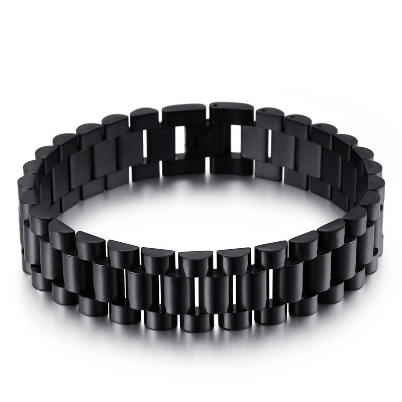 18k stainless steel bracelet for men, fashionable stainless steel strap men's bracelet
